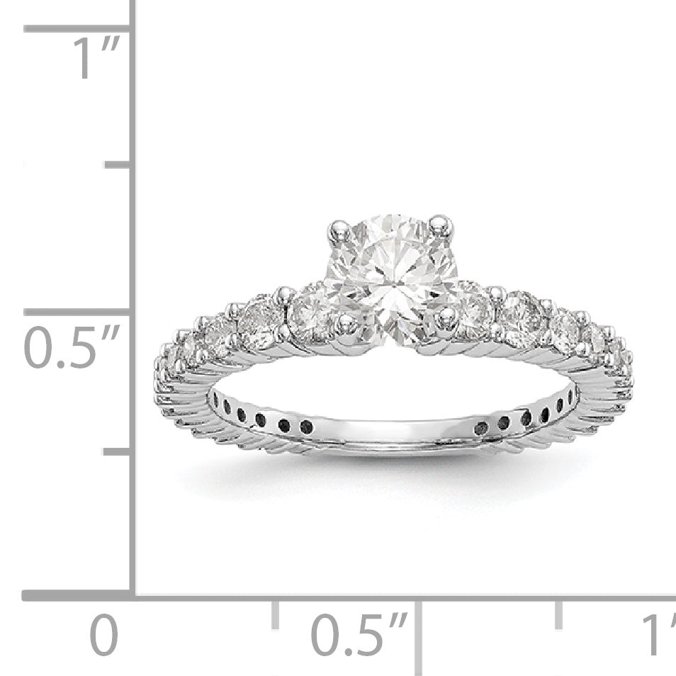 14k White Gold Simulated Diamond Engagement Ring