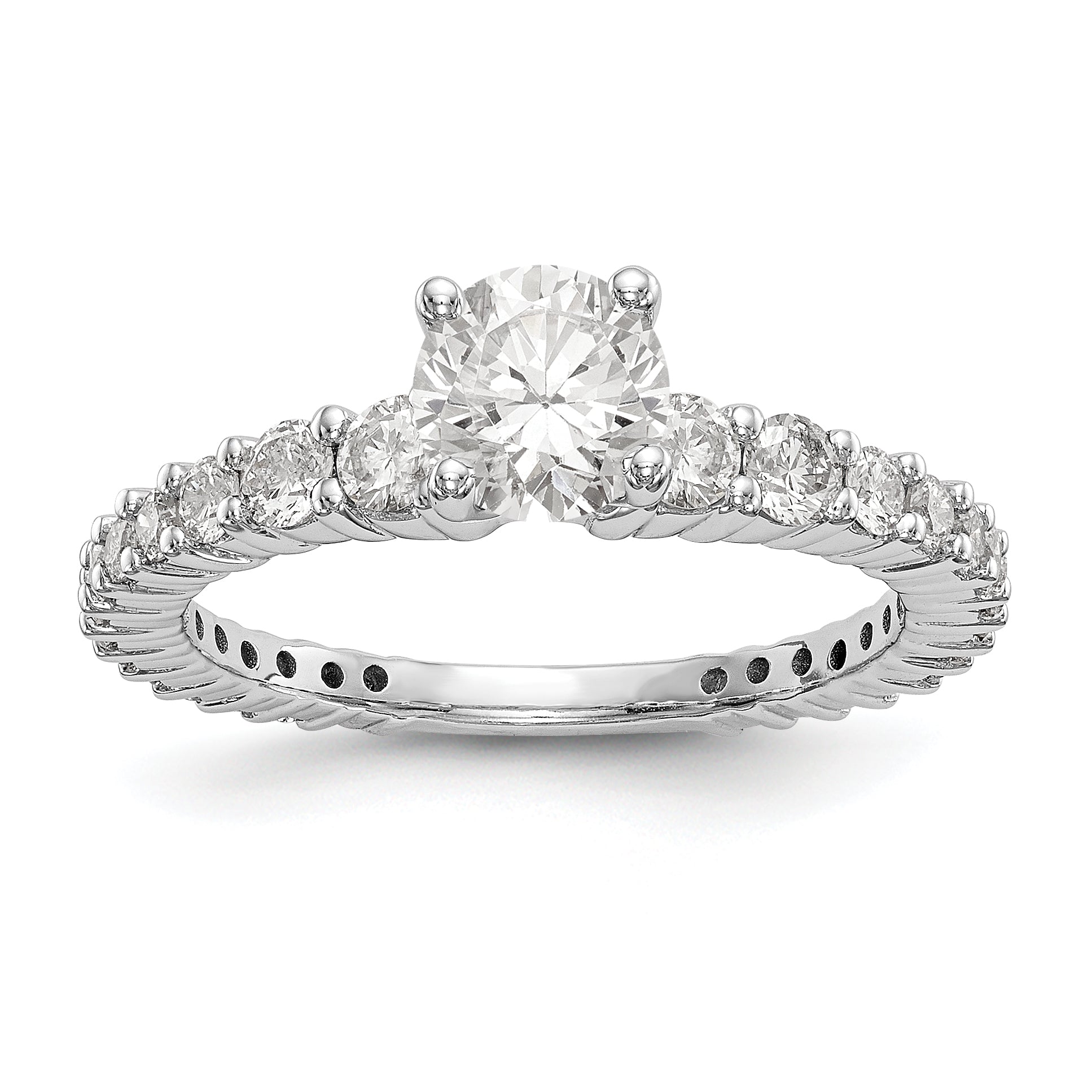 14k White Gold Simulated Diamond Engagement Ring