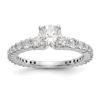 14k White Gold Simulated Diamond Engagement Ring