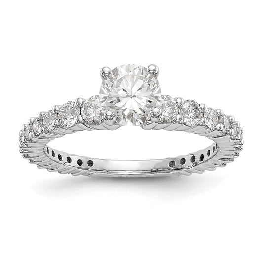 14k White Gold Simulated Diamond Engagement Ring