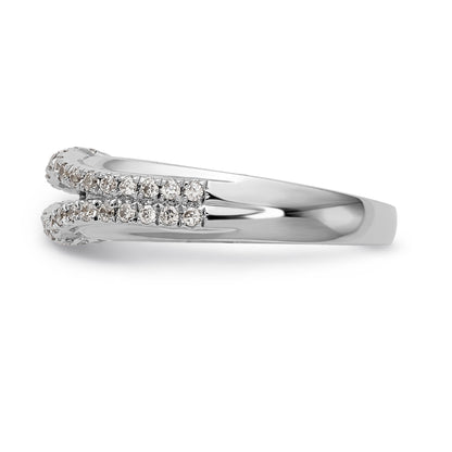 14K White Gold Diamond Peg Set CZ Engagement Ring