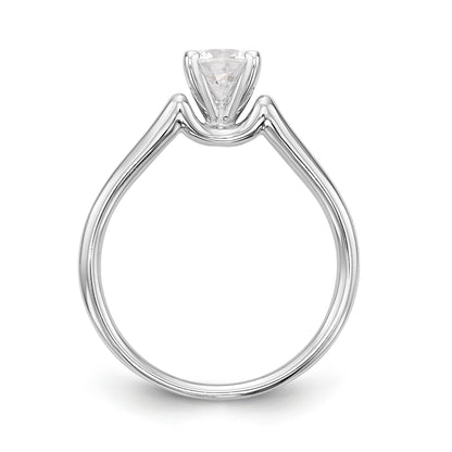 14K White Gold Diamond Peg Set CZ Engagement Ring