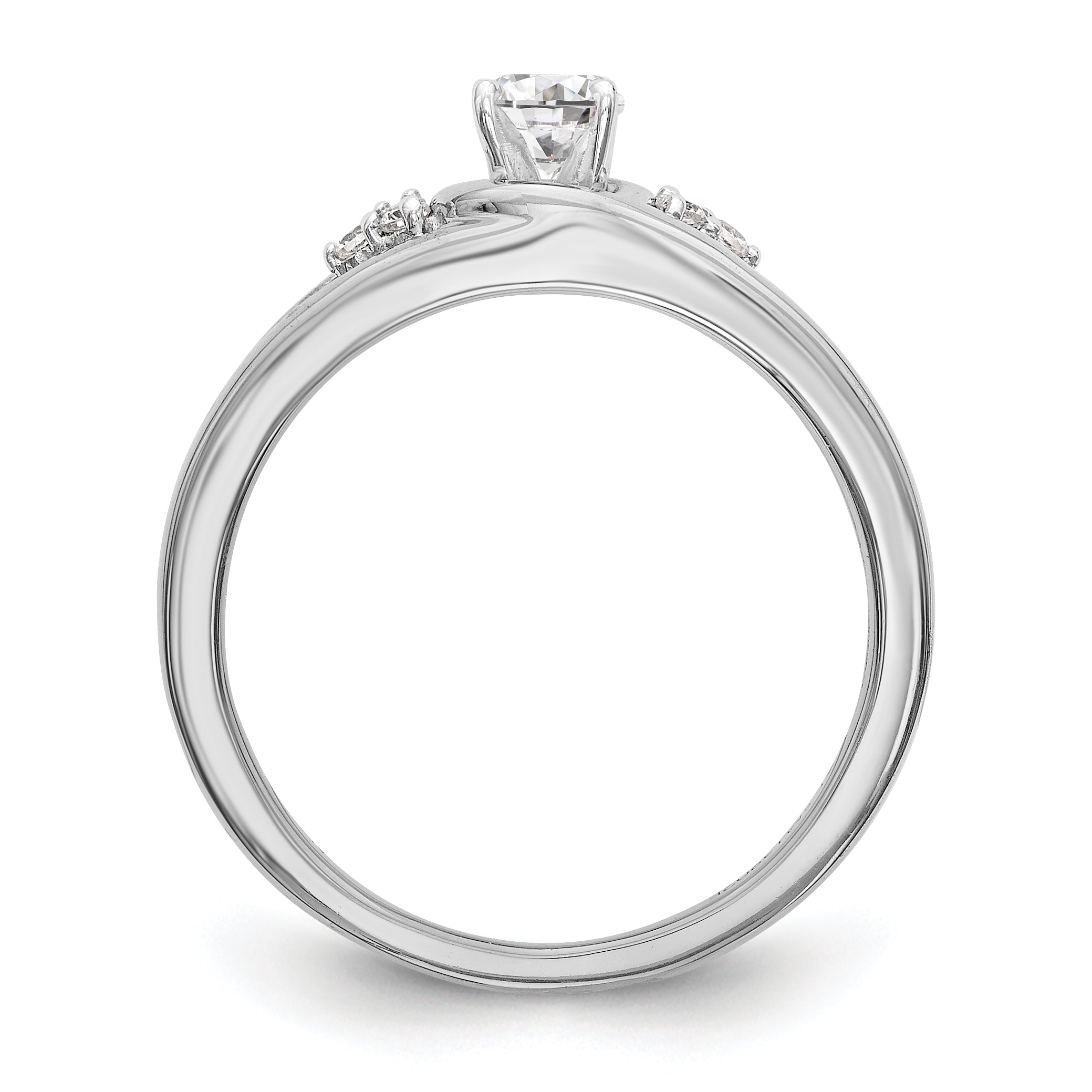 14K White Gold Simulated Diamond Engagement Ring