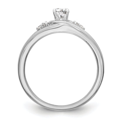 14K White Gold Simulated Diamond Engagement Ring