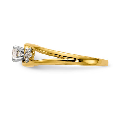 14K White Gold Simulated Diamond Engagement Ring