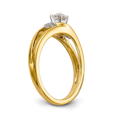 14K White Gold Simulated Diamond Engagement Ring