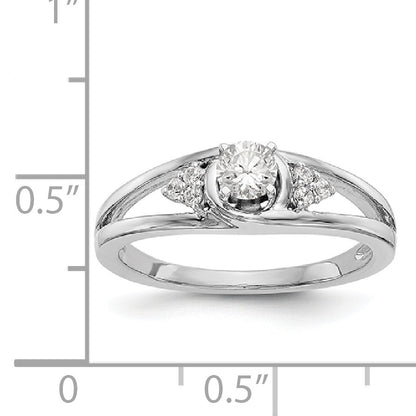 14K White Gold Simulated Diamond Engagement Ring