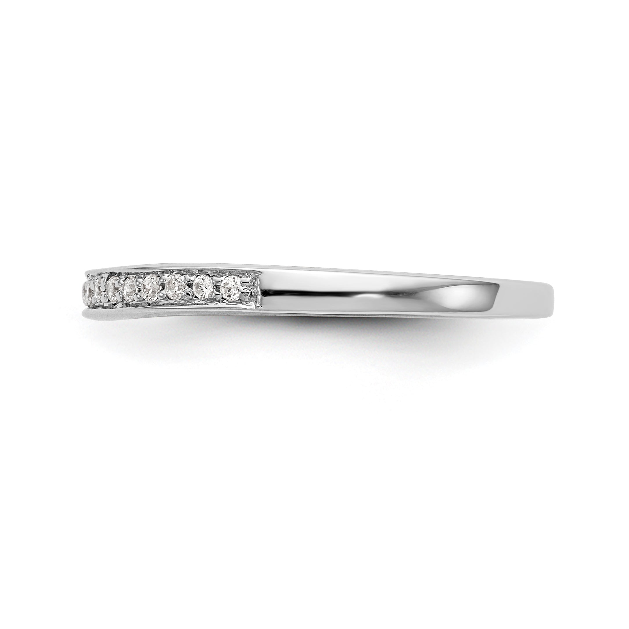 14K White Gold Diamond Wedding Band