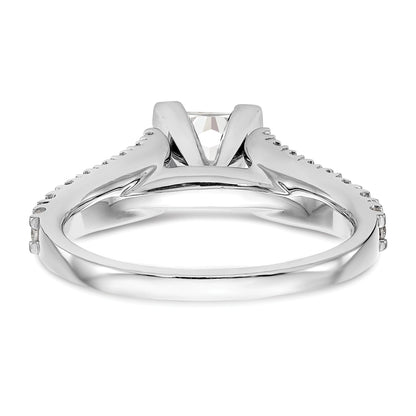 14K White Gold Diamond Peg Set CZ Engagement Ring