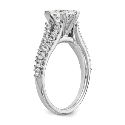 14K White Gold Diamond Peg Set CZ Engagement Ring