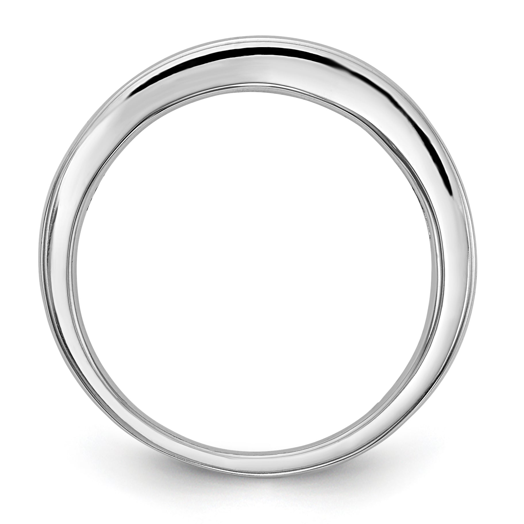 14K White Gold Diamond Wedding Band