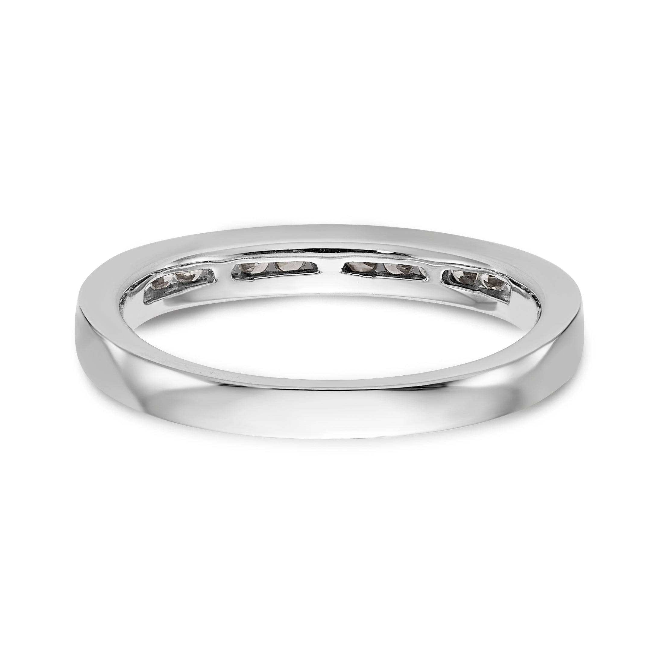 14K White Gold Diamond Wedding Band