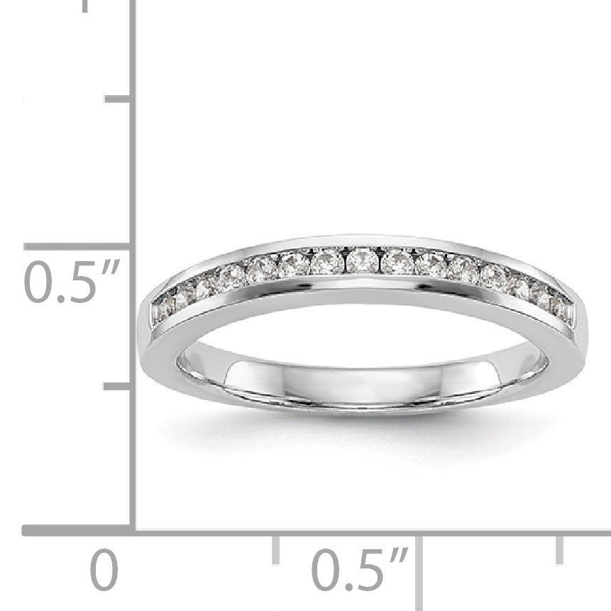 14K White Gold Diamond Wedding Band