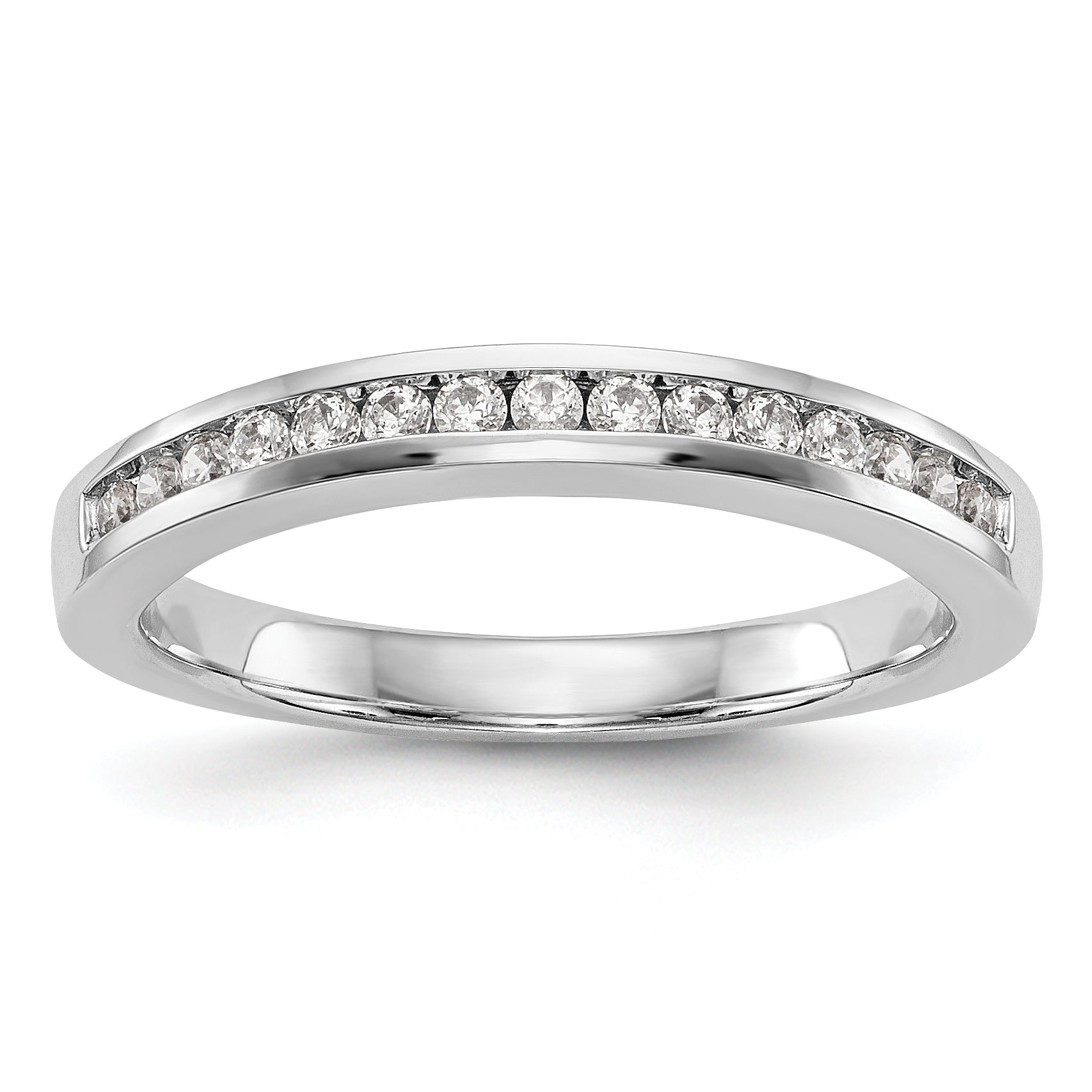 14K White Gold Diamond Wedding Band