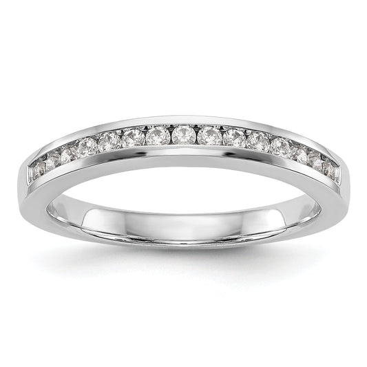 14K White Gold Diamond Wedding Band