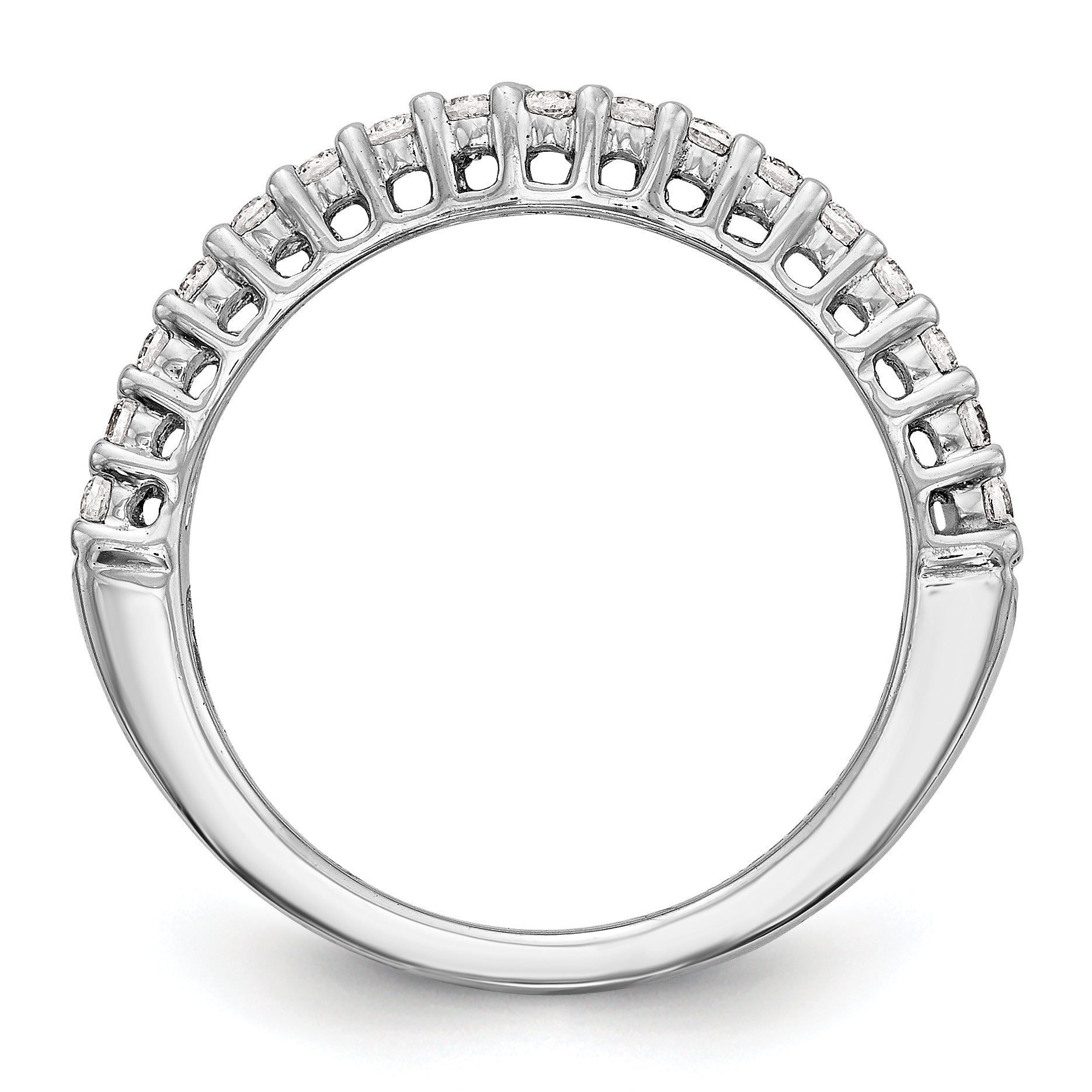 14K White Gold Diamond Wedding Band