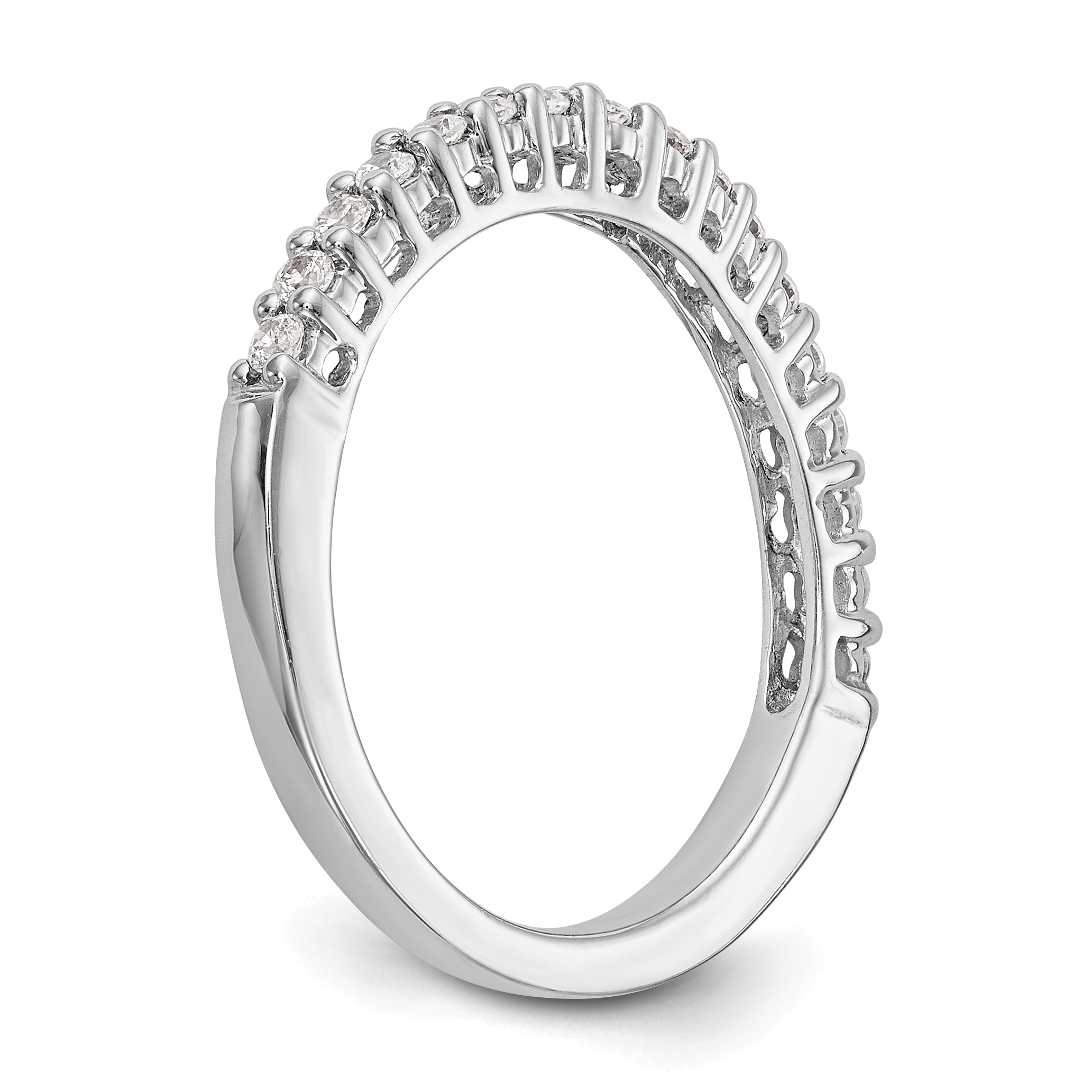 14K White Gold Diamond Wedding Band