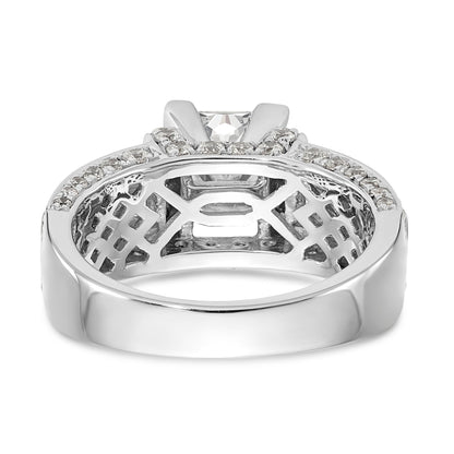 14K White Gold Diamond Peg Set CZ Engagement Ring