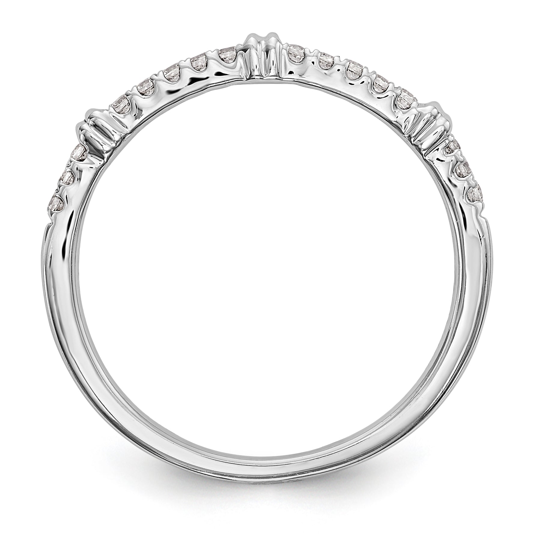 14K White Gold Diamond Wedding Band