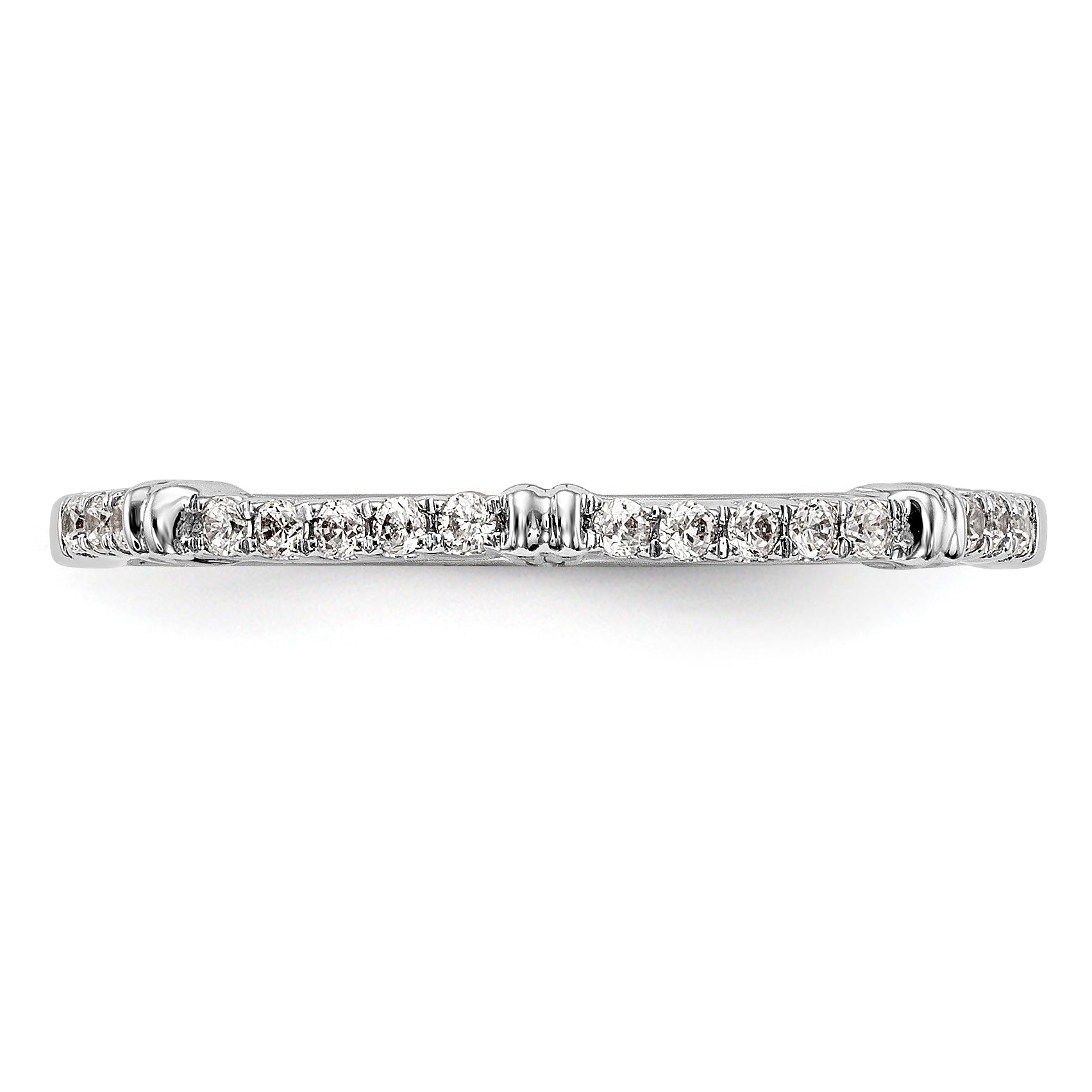 14K White Gold Diamond Wedding Band