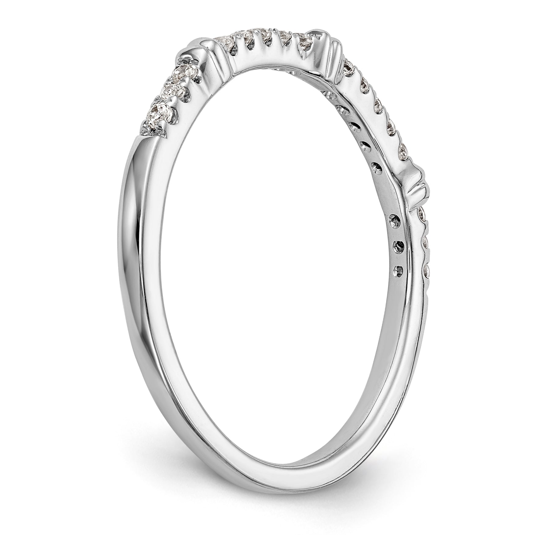 14K White Gold Diamond Wedding Band