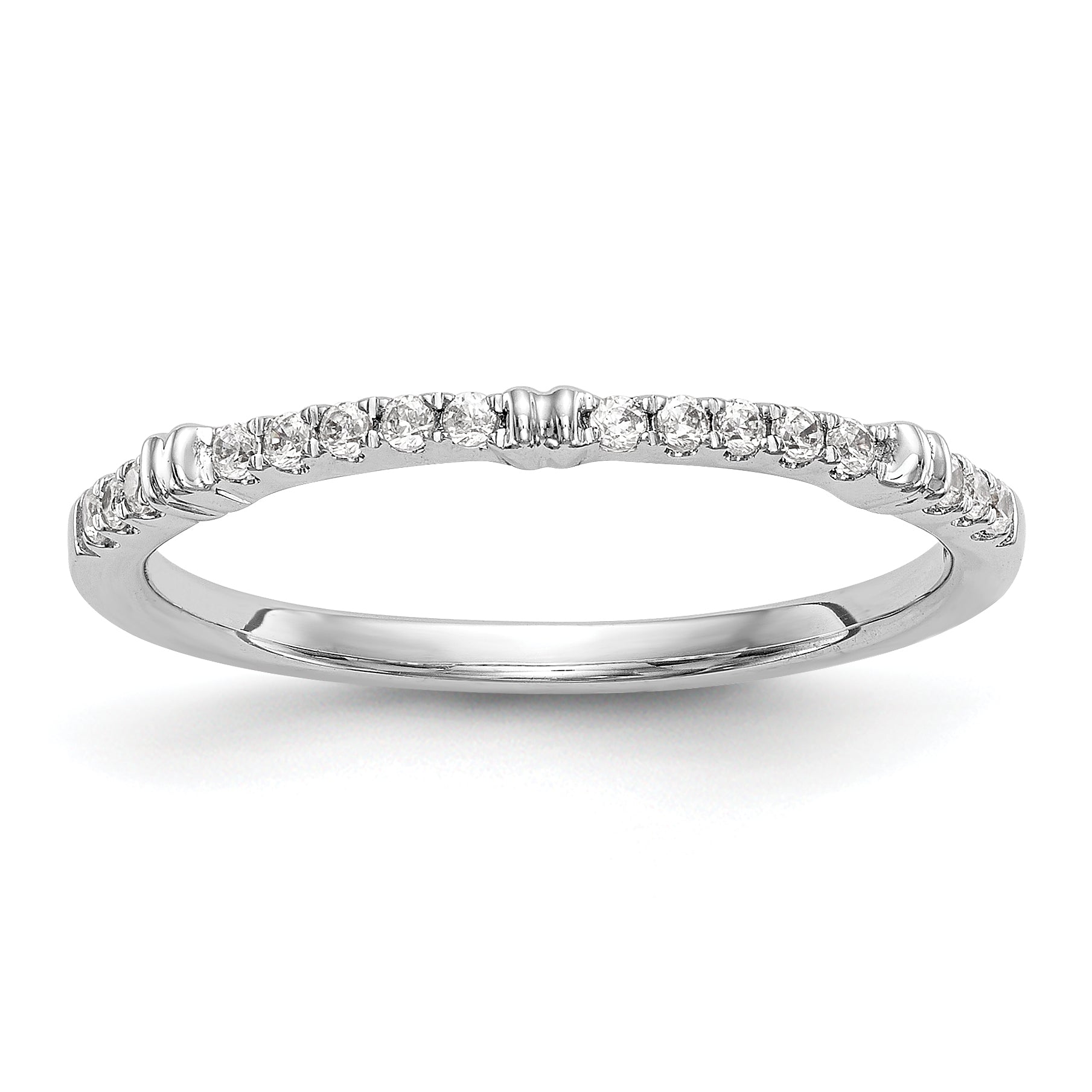 14K White Gold Diamond Wedding Band