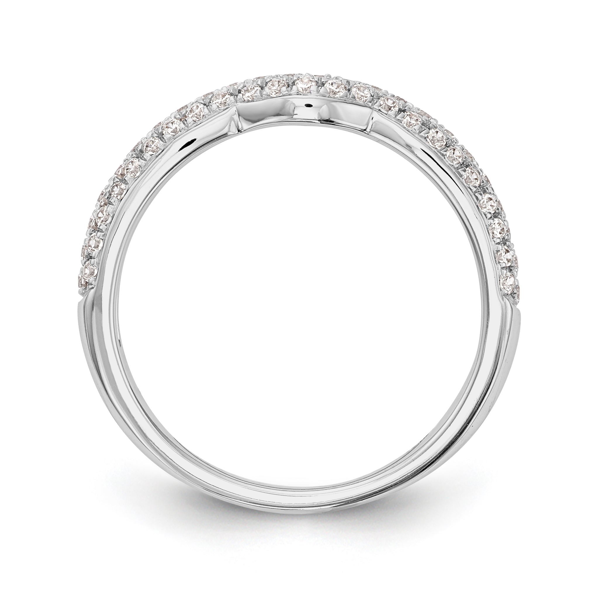 14K White Gold Diamond Wedding Band