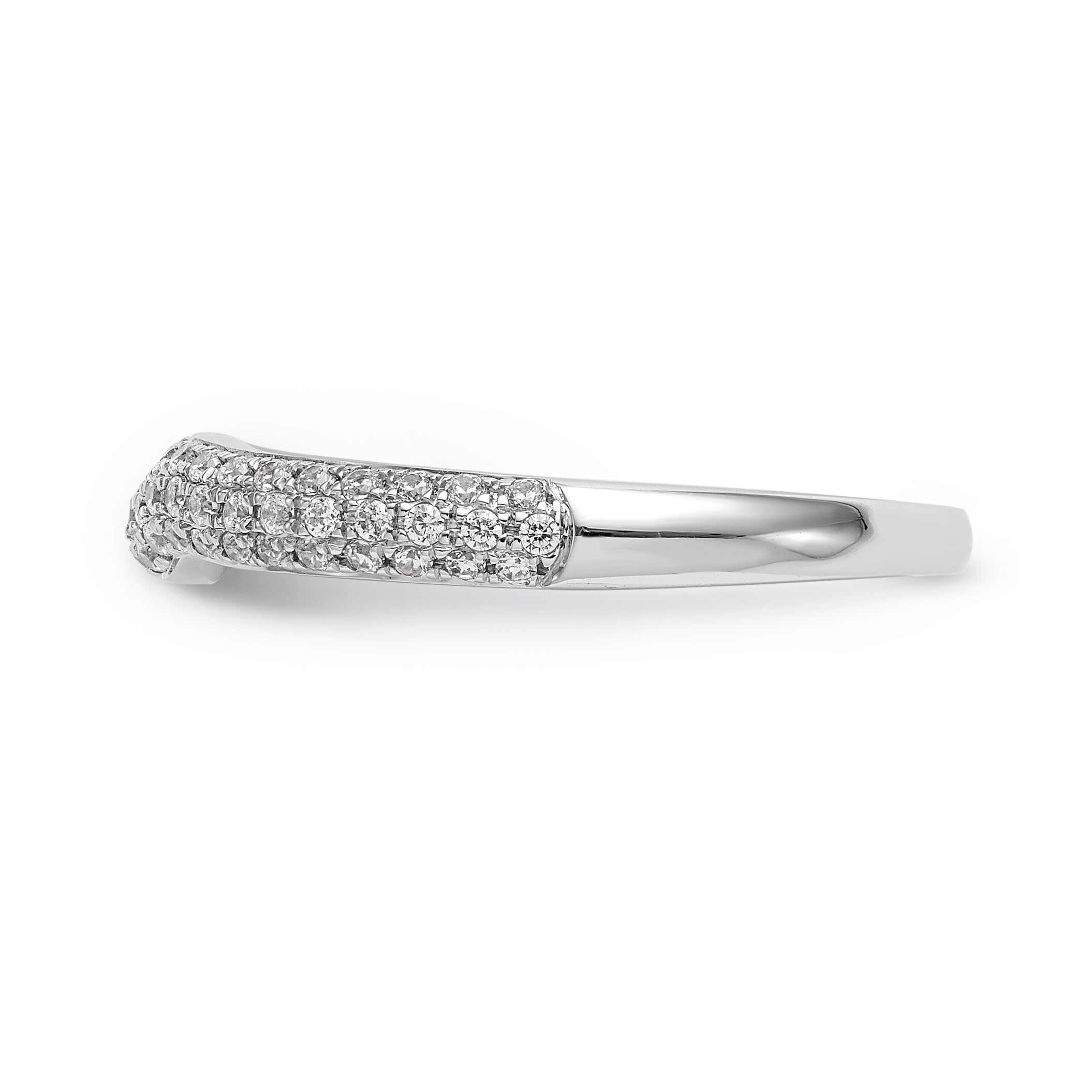 14K White Gold Diamond Wedding Band