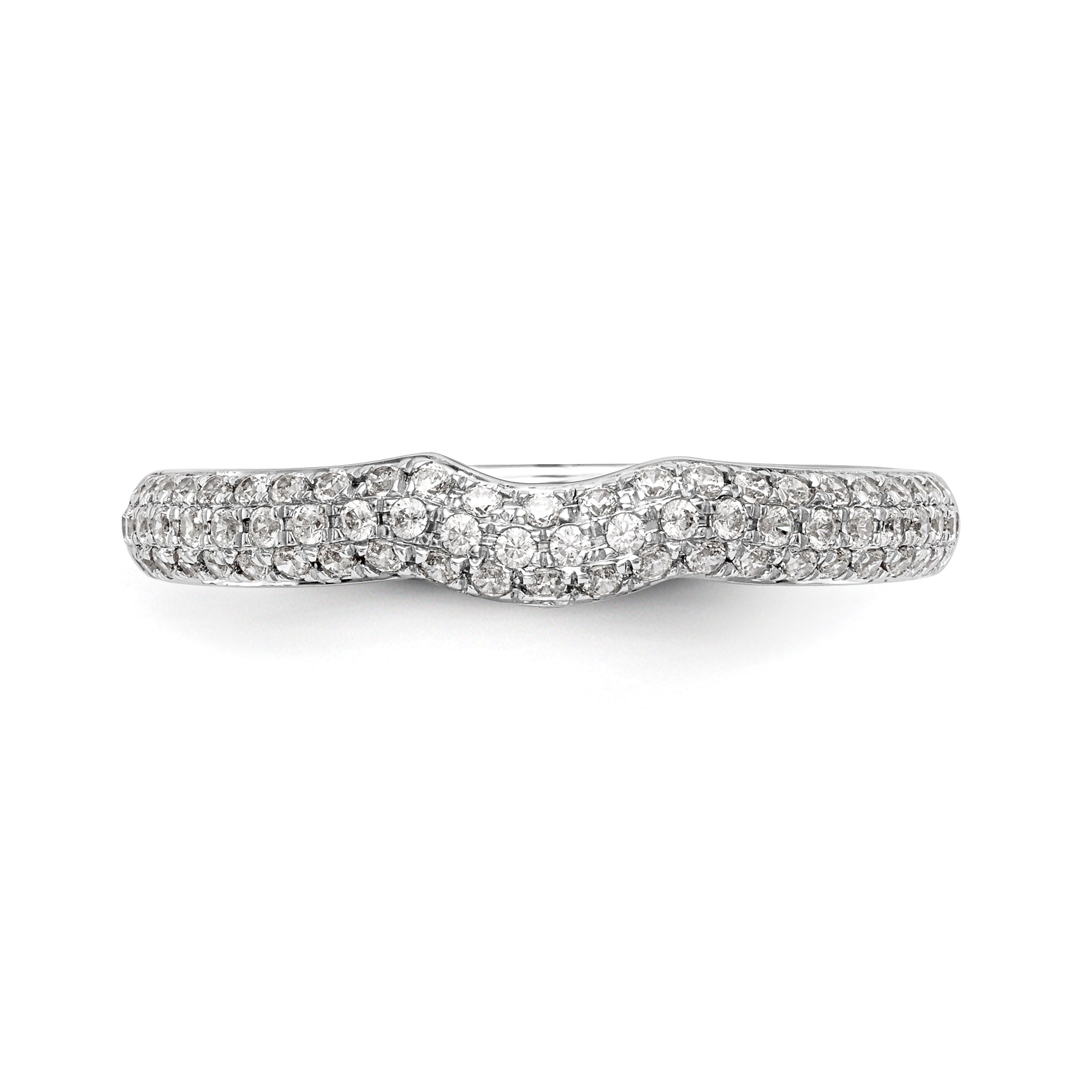 14K White Gold Diamond Wedding Band