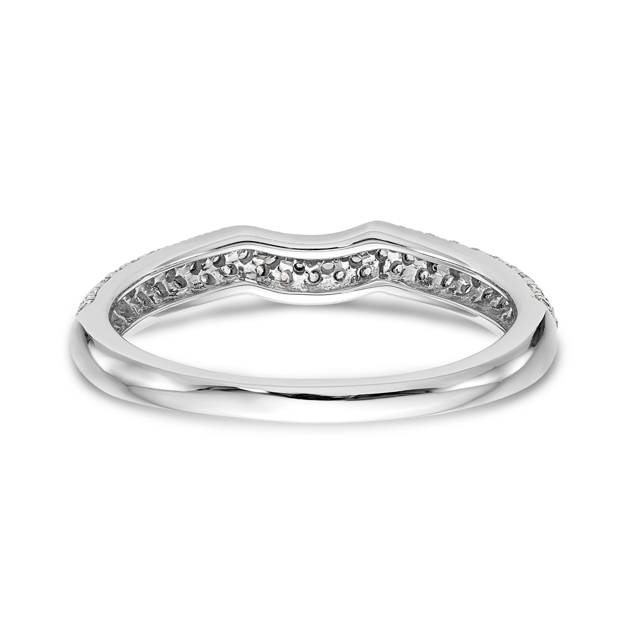 14K White Gold Diamond Wedding Band