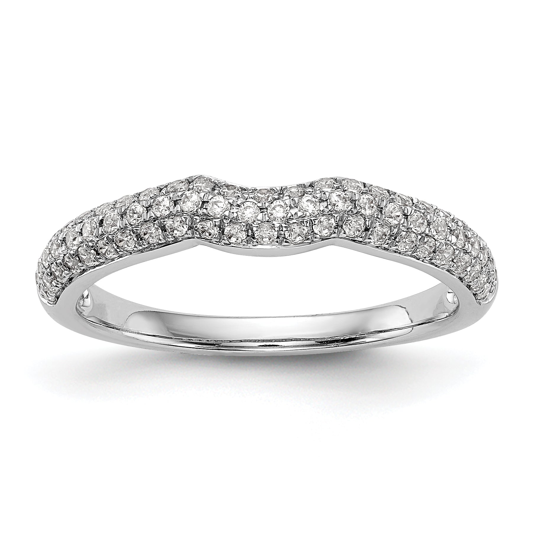 14K White Gold Diamond Wedding Band