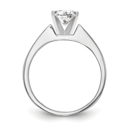 14K White Gold Diamond Peg Set CZ Engagement Ring