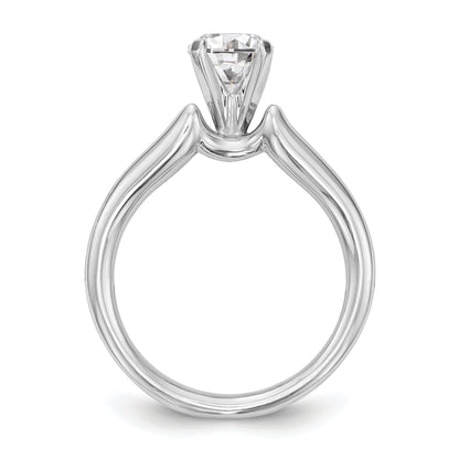 14K White Gold Diamond Peg Set CZ Engagement Ring