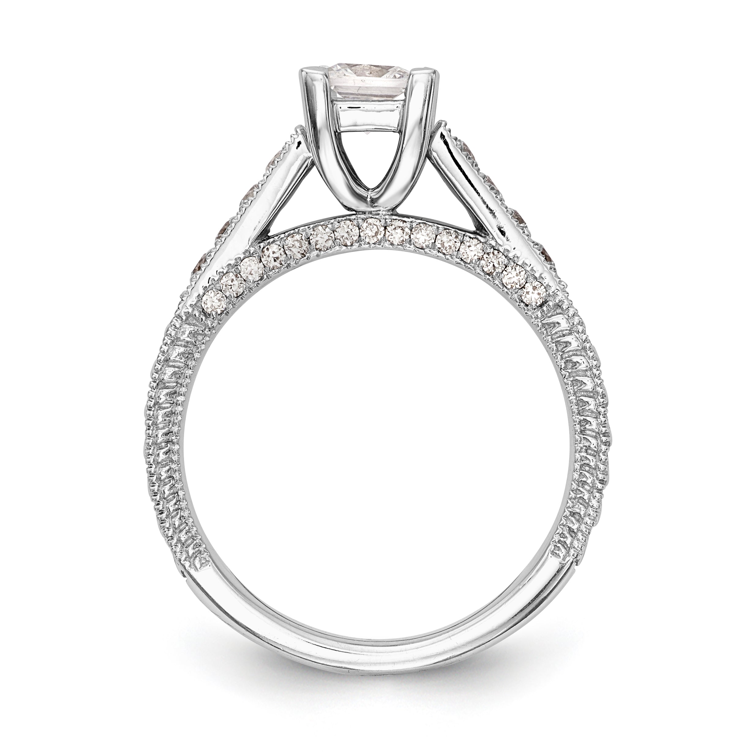 14K White Gold Simulated Diamond Engagement Ring