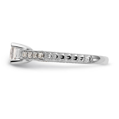 14K White Gold Simulated Diamond Engagement Ring