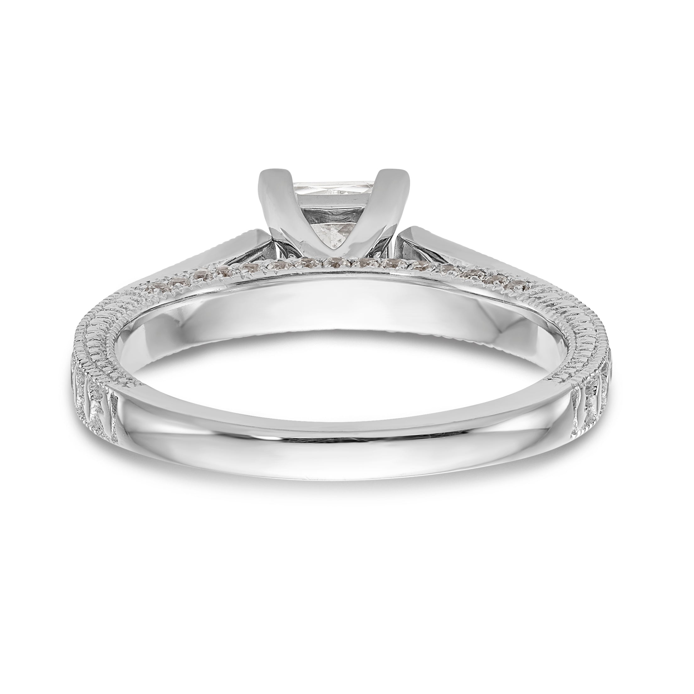 14K White Gold Simulated Diamond Engagement Ring