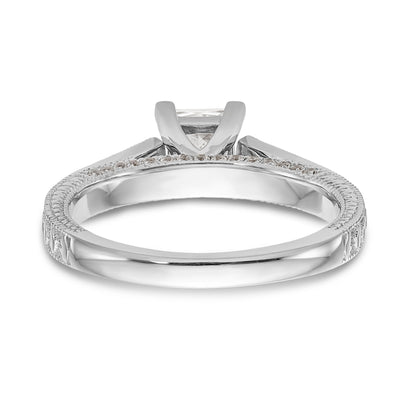 14K White Gold Simulated Diamond Engagement Ring