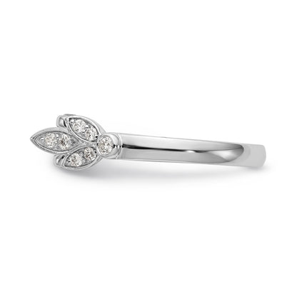 14K White Gold Diamond Peg Set CZ Engagement Ring