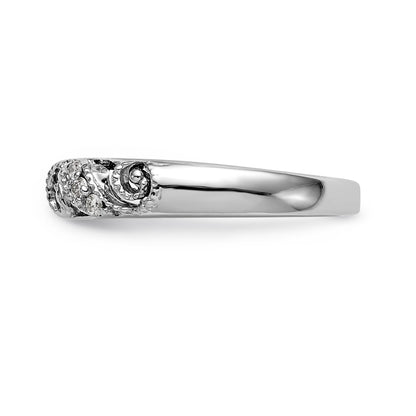14K White Gold Diamond Peg Set CZ Engagement Ring