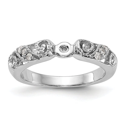 14K White Gold Diamond Peg Set CZ Engagement Ring
