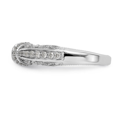 14K White Gold Diamond Peg Set CZ Engagement Ring