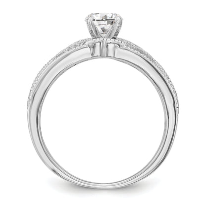 14K White Gold Peg Set Diamond Engagement Ring