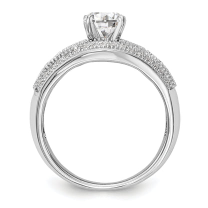 14K White Gold Peg Set Diamond Engagement Ring