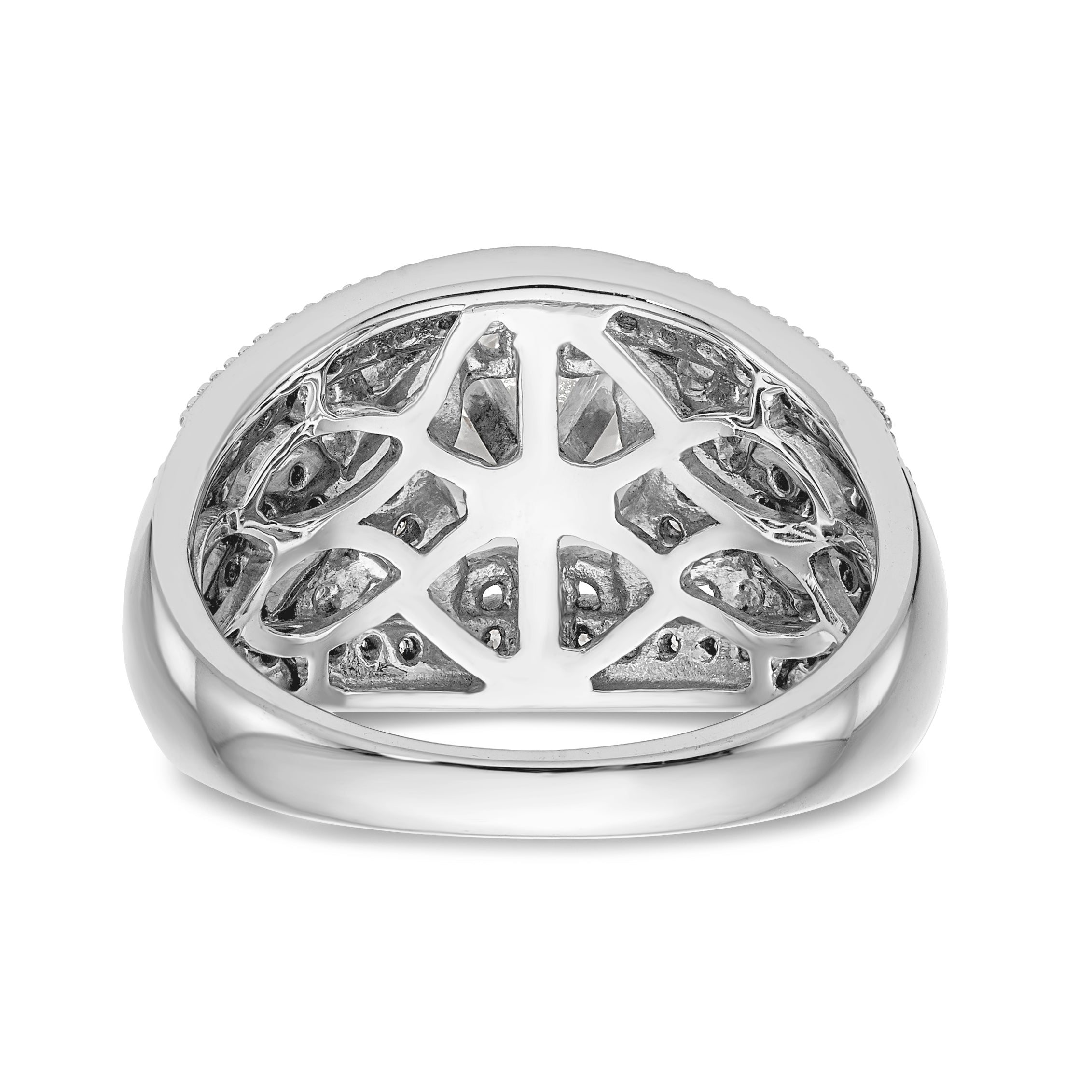 14K White Gold Peg Set Diamond Engagement Ring