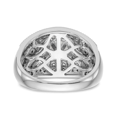 14K White Gold Peg Set Diamond Engagement Ring