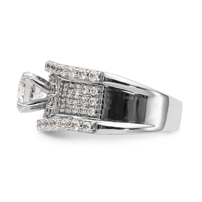 14K White Gold Peg Set Diamond Engagement Ring