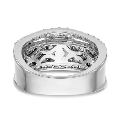 14K White Gold Peg Set Diamond Engagement Ring