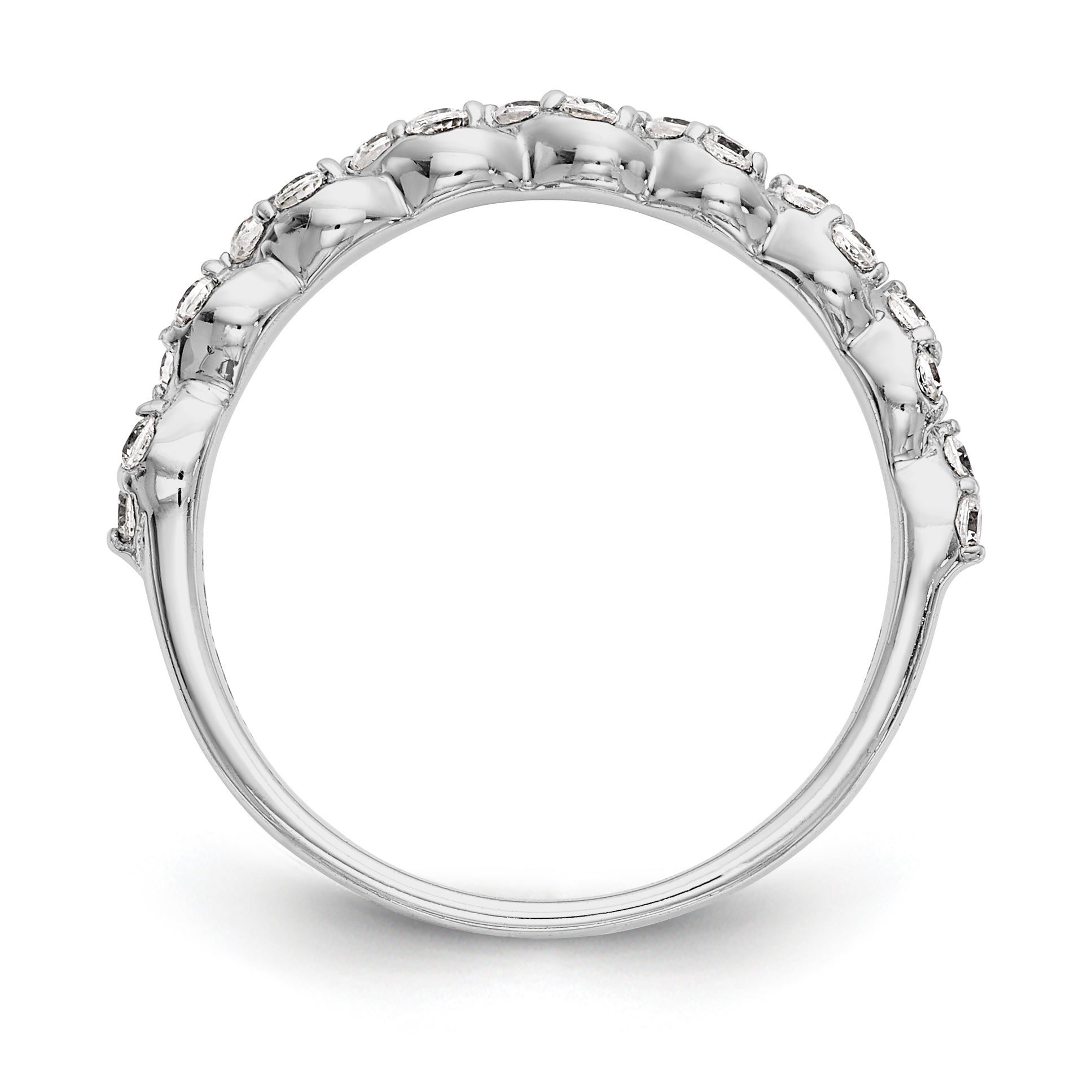 14k White Gold Diamond Wedding Band