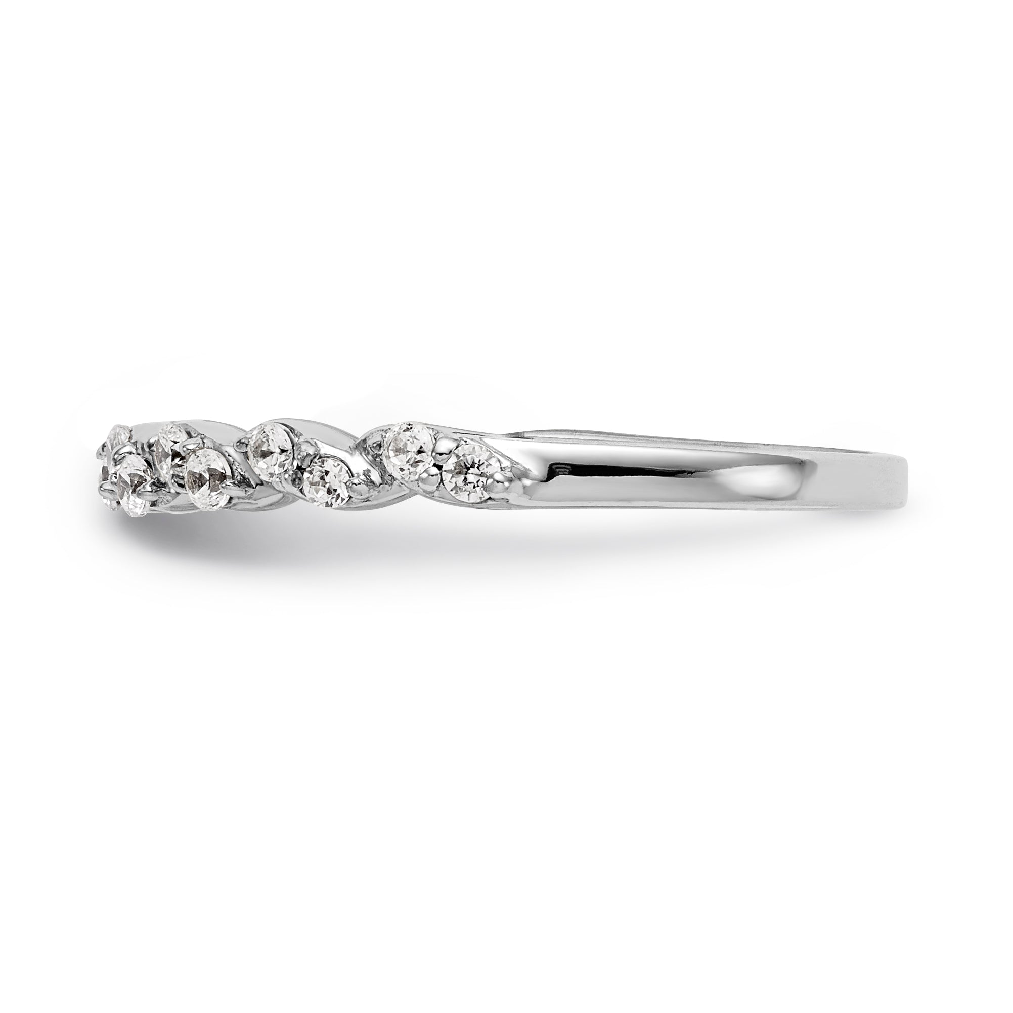 14k White Gold Diamond Wedding Band