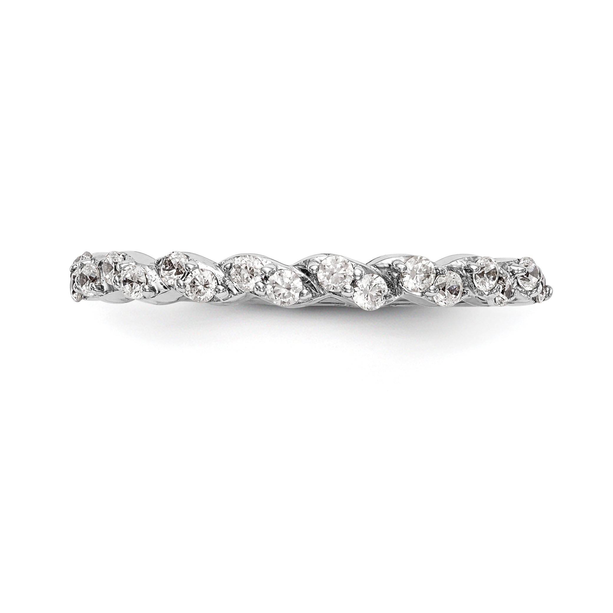14k White Gold Diamond Wedding Band